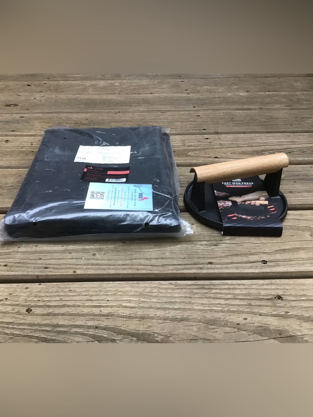 New Grilling Items! NWT Grill Mat & Cast Iron Press